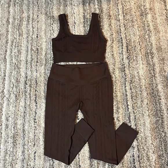 JoyLab Pants & Jumpsuits Joy Lab Knitted Brown Workout Set Poshmark